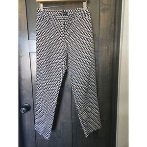 White House Black Market Womens Slim Ankle Pants - Back & White Houndstooth 14R